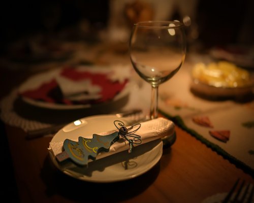 A family dinner setting showing diverse food options